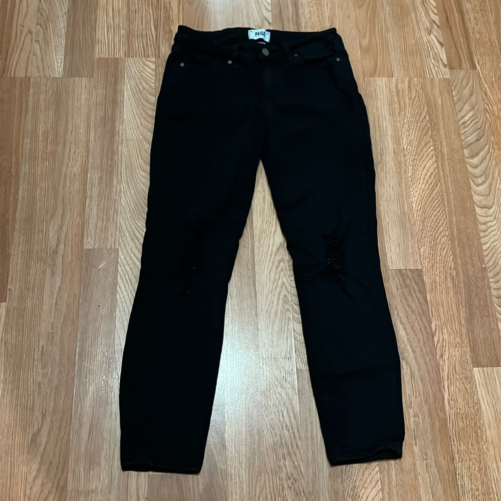 Paige Black Verdugo Ankle Distressed Jeans Sz 28